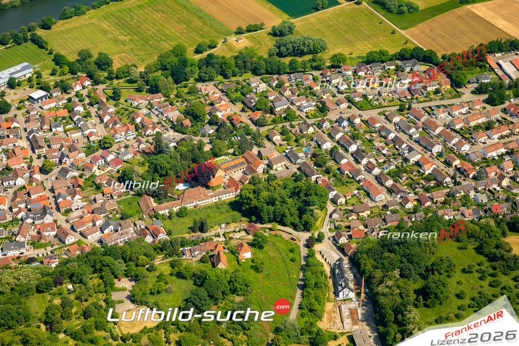 Das Luftbild zeigt Heinsheim Bad Rappenau - Die Luftaufnahme wurde 2023 vom UL-Flugzeug aus erstellt ( keine Drohne ) - Hochauflösende Luftaufnahme - Für grossformatige Ausdrucke geeignet. Die Geschenkidee !Mit Lizenz und Bildrechte bestellbar