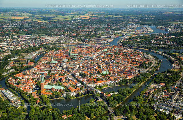Luebeck15070090 | Altstadt von Lübeck mit Trave und Obertrave,  Lübeck, Lübecker Bucht, Hansestadt, Schleswig-Holstein, Deutschland
