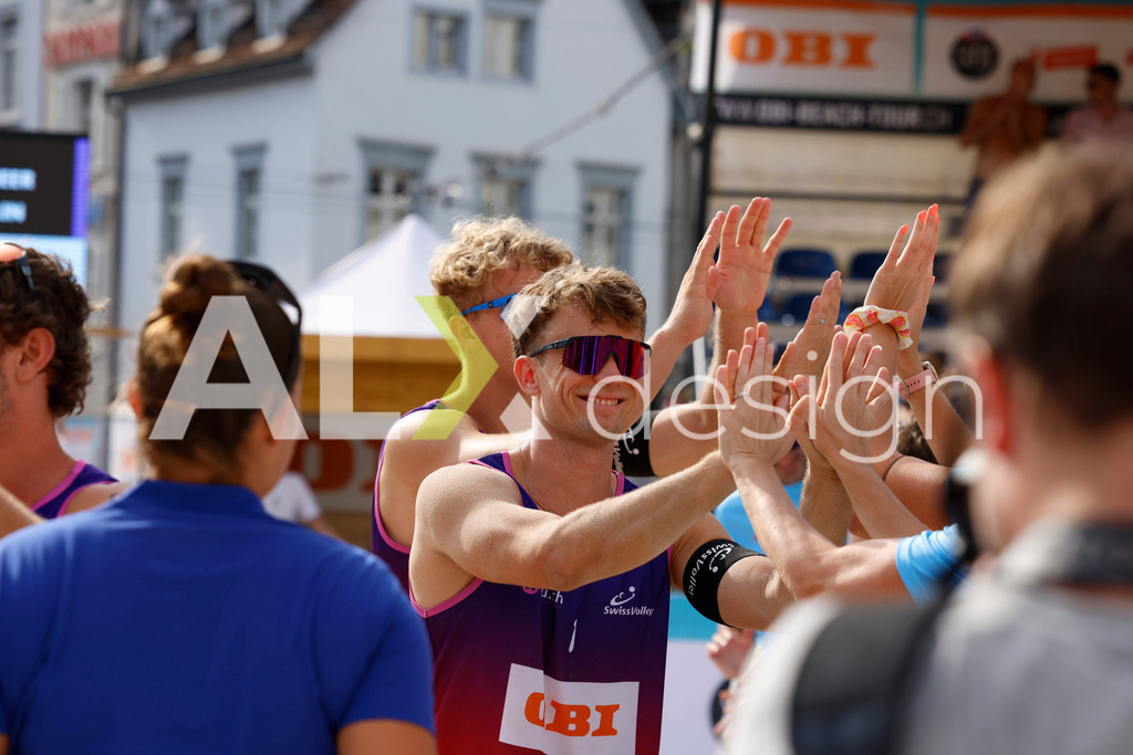 Obi BeachTour 2026 - Basel | BASEL, SWITZERLAND - JULY 19: FLORIAN BREER (SUI) during the Obi BeachTour 2026 celebration at Barfüsserplatz on July 19, 2026 in Basel, Switzerland. - Realisiert mit Pictrs.com