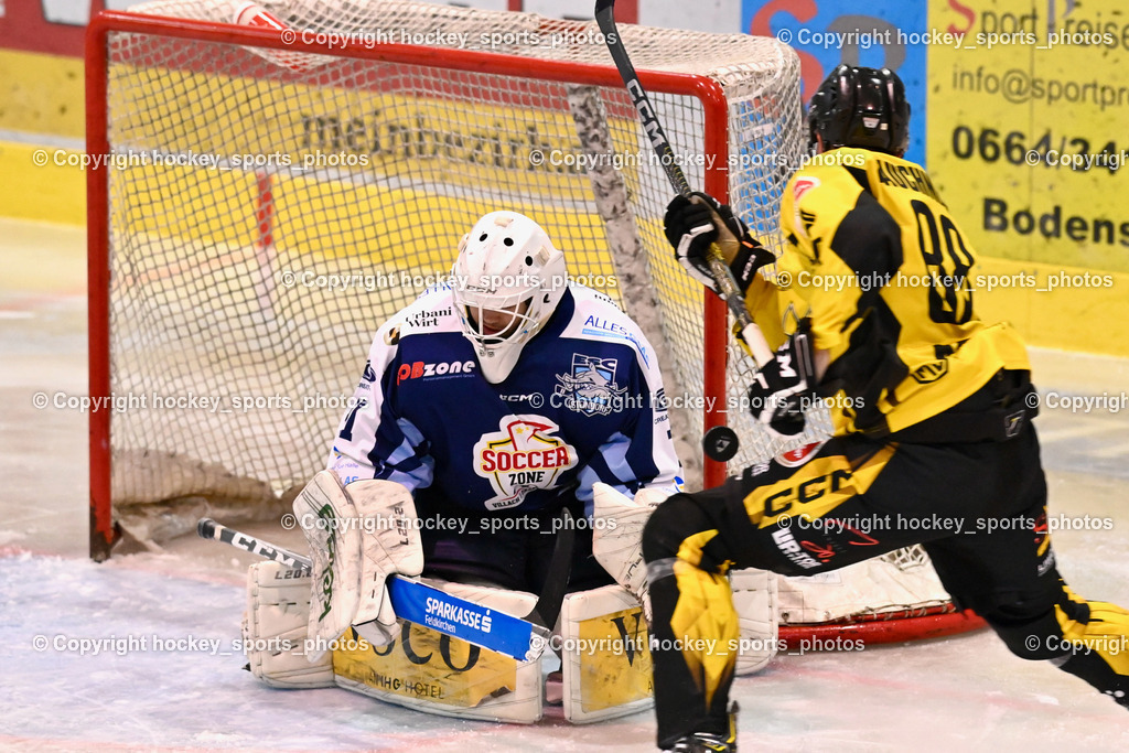 ESC Steindorf vs. EC Hornets Spittal 25.2.2024 | #31 Steiner Paul ESC Steindorf, #88 Zauchner Daniel EC Hornets Spittal, ESC Steindorf vs. EC Hornets Spittal 25.2.2024, ESC Steindorf vs. EC Hornets Spittal 25.2.2024 am 25.02.2024 in Steindorf (Ossiachersee Halle), Austria, (Photo by Bernd Stefan)