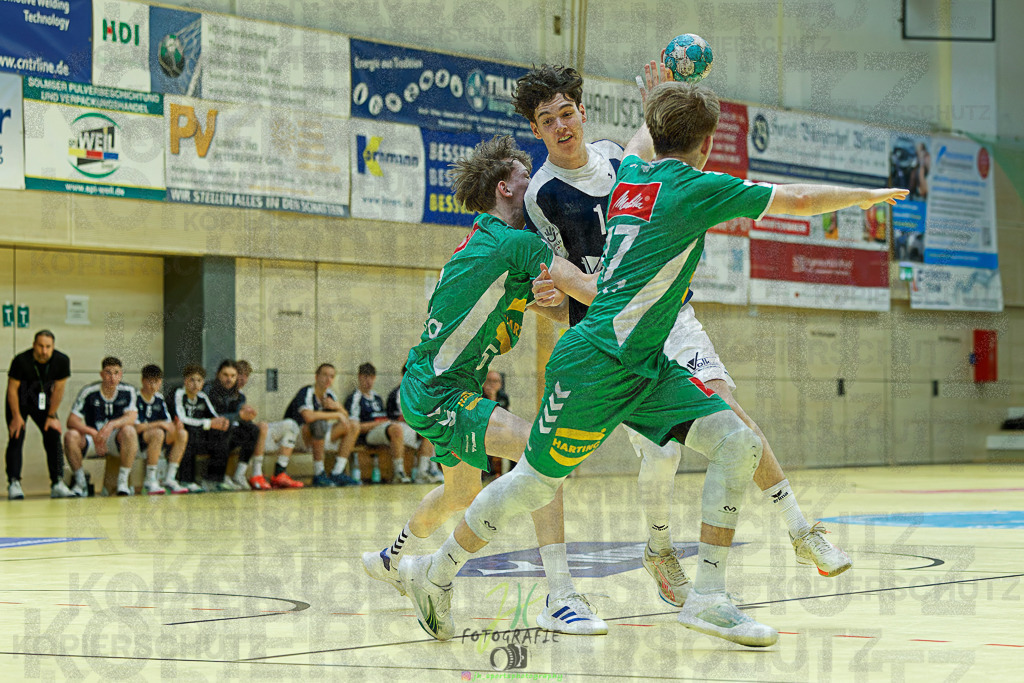 mJB Pokalrunde dt. Meisterschaft, TV Hüttenberg - TSV GWD Minden | mJB Pokalrunde dt. Meisterschaft, TV Hüttenberg - TSV GWD Minden am 15.03.2025 in Münchholzhausen (Sporthalle Münchholzhausen)Photo © 2025 - Jörg Heinrich - Realisiert mit Pictrs.com