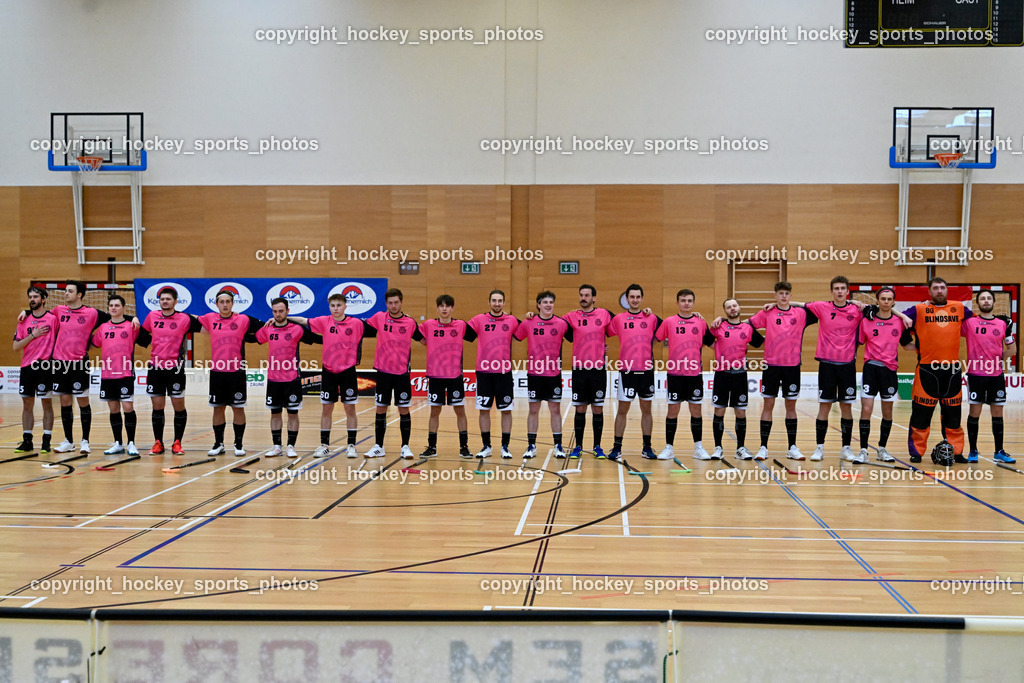 VSV Unihockey vs. Wiener Floorballferein 6.4.2024 | Wiener Floorballverein Mannschaft, VSV Unihockey vs. Wiener Floorballferein 6.4.2024, VSV Unihockey vs. Wiener Floorballferein  am 06.04.2024 in Villach (Ballspielhalle St. Martin), Austria, (Photo by Bernd Stefan)