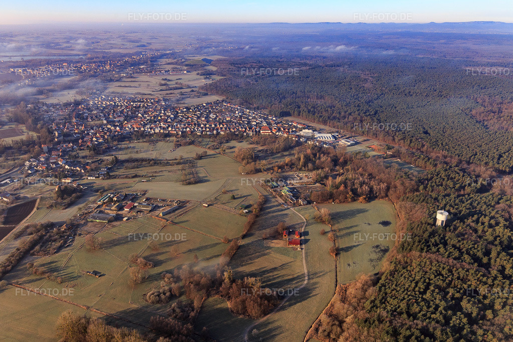 Luftbild: Ortsansicht von Nordosten in Berg im Bundesland Rheinland-Pfalz in Deutschland. Foto: IMG_124034.jpg vom 11.01.2021 durch Werner Riehm/FLY-FOTO.de