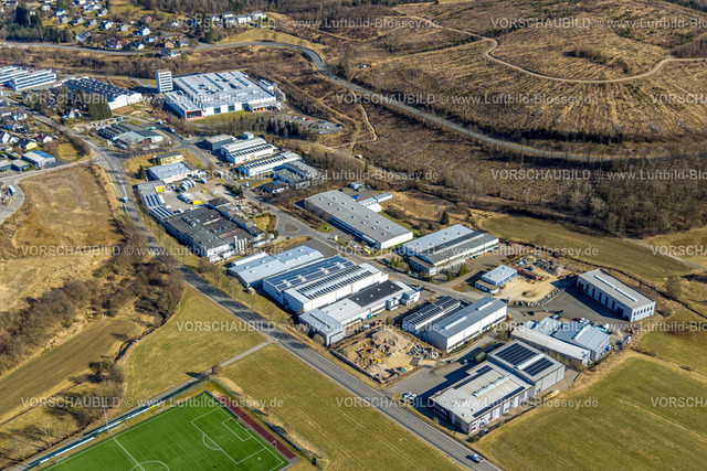 Kirchhundem250308332Welschen-Ennest | Luftbild, Gewerbegebiet In der Welsmicke mit Mennekes Werk - Hersteller elektronischer Geräte, Rahrbach, Kirchhundem, Sauerland, Nordrhein-Westfalen, Deutschland