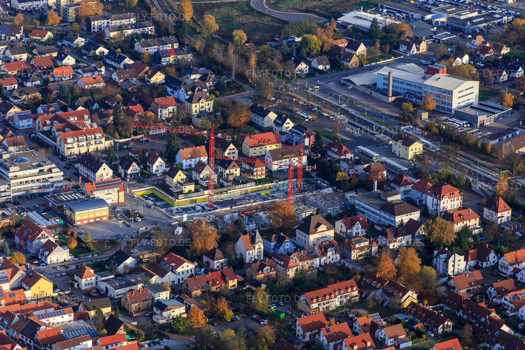 Luftbild: Baustelle für Im Stadtkern in Kandel im Bundesland Rheinland-Pfalz in Deutschland. Foto: IMG_085207.jpg vom 08.11.2015 durch Werner Riehm/FLY-FOTO.de