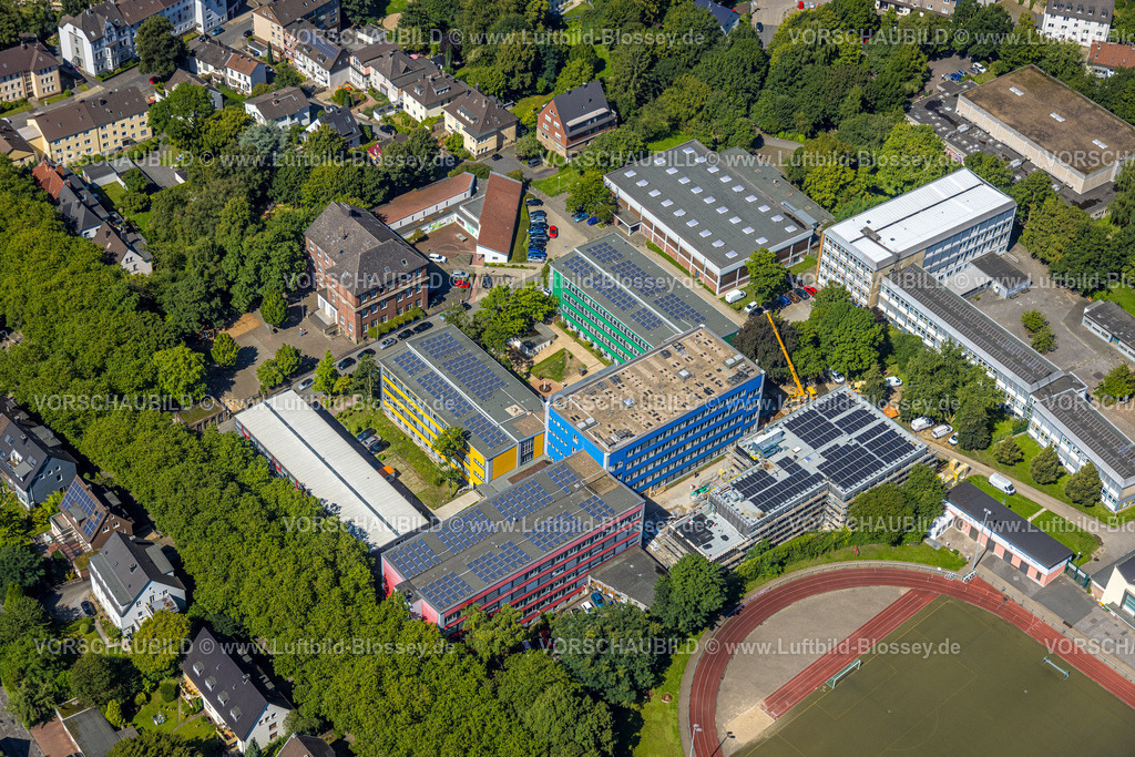 Witten230800462 | Luftbild, Schulzentrum Husemannstraße, Berufskolleg, Otto-Schott-Realschule, Witten, Ruhrgebiet, Nordrhein-Westfalen, Deutschland