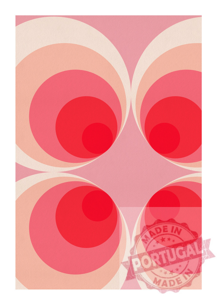 Retro groovy psychedelic pattern with pink red circles | Abstract 70s vintage geometric pattern with pink and red concentric circles creating a vibrant design - Realisiert mit Pictrs.com