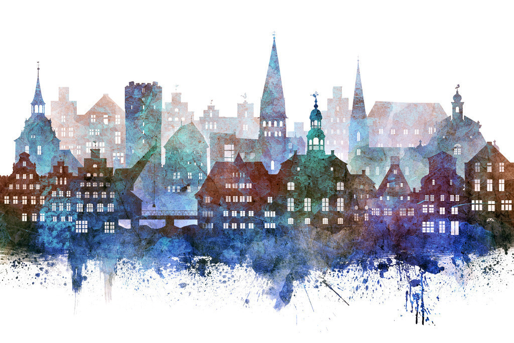 10240906 - Lüneburg Skyline | Abstrakte Lüneburg Skyline Illustration.