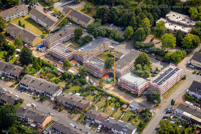 Muelheim220802632 | Luftbild, Haus Auf dem Bruch - Mülheimer Seniorendienste, Baustelle Wohnsiedlung Auf dem Bruch, Convivio Bautätigkeit, Dümpten - West, Mülheim an der Ruhr, Ruhrgebiet, Nordrhein-Westfalen, Deutschland