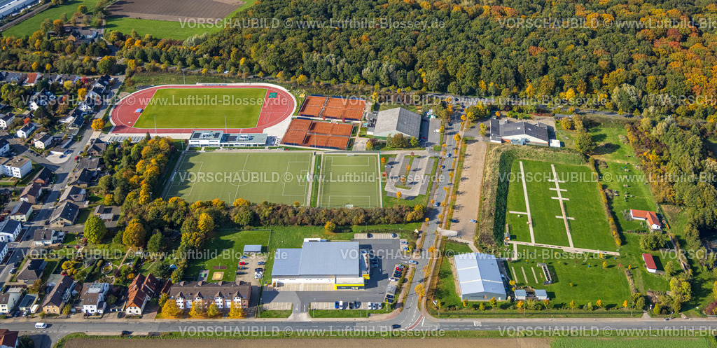 Hamm221003367-2 | Luftbild, HSC-Sportanlage, HSC 08 Hammer Sportclub, Fußballplätze, Tennisplätze, Bogensportzentrum, Rhynern, Hamm, Ruhrgebiet, Nordrhein-Westfalen, Deutschland