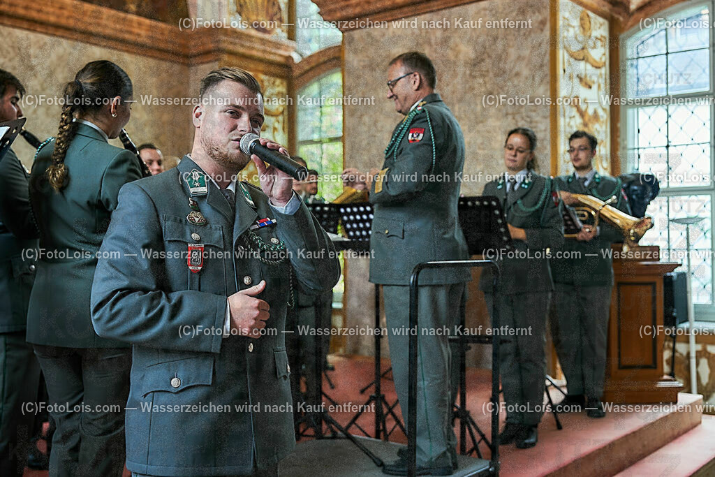 ALS1596_XXXIX-Chopin-Festival_Ausklang_Militaermusikkapelle NOe | (C)FotoLois.com, Alois Spandl, XXXIX. internationales CHOPIN-Festival in der Kartause Gaming, AUSKLANG in der Barockbibliothek mit der Militärmusik Niederösterreich unter der Leitung von Militärkapellmeister Oberst Adolf Obendrauf, So 6. August 2023.