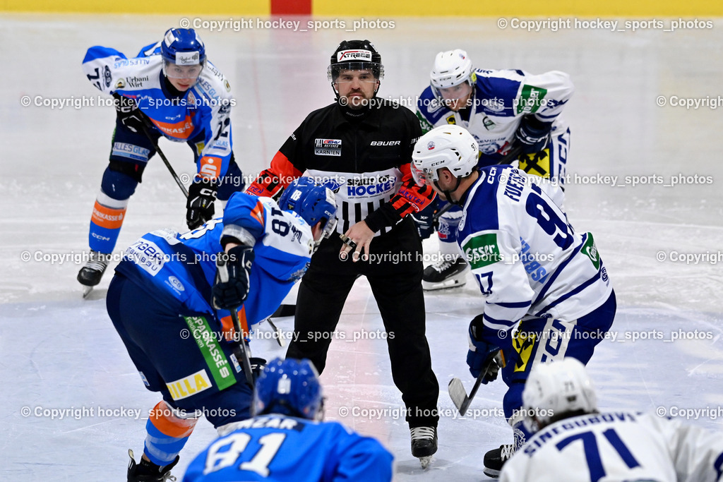 ESC SPARKASSE STEINDORF vs. UECR Huben  | WIDMANN Florian Referee, #18 Pewal Martin ESC Steindorf, #97 Fuetsch Johannes UECR EISBÄREN HUBEN, #72 Hobitsch Samuel ESC Steindorf, ESC SPARKASSE STEINDORF vs. UECR Huben , ESC SPARKASSE STEINDORF vs. UECR Huben  am 06.02.2026 in Steindorf (Ossiachersee Halle), Austria, (Photo by Bernd Stefan)