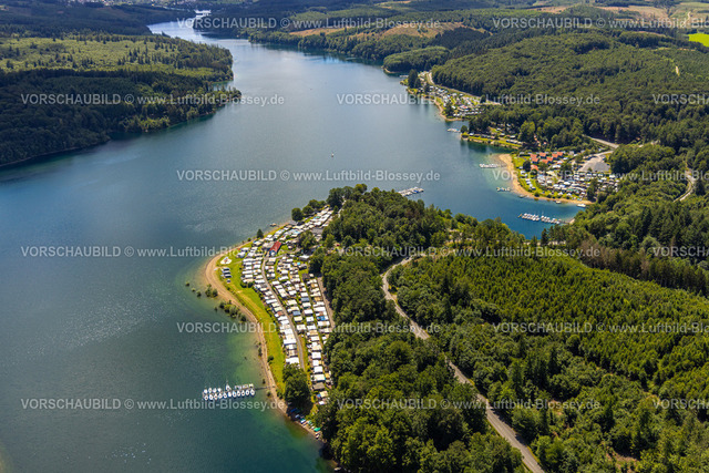 Sundern240708734 | Luftbild, Sorpesee mit Waldgebiet, Zeltplatz 2 Familiencamping, Zeltplatz 3 Nordic Ferienpark, Zeltplatz 4 Naturcamping, Langscheid, Sundern, Sauerland, Nordrhein-Westfalen, Deutschland