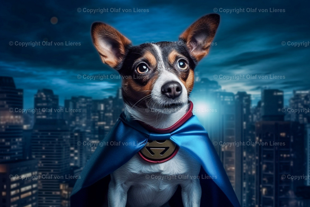 Terrier als Superheld | Hunde mit Umhang als Superhelden