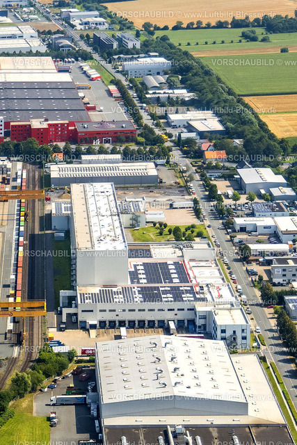 Boenen210800168AusschnittPharmLogHoch | PharmLog Bönen, Luftbild, Baustelle im Gewerbegebiet InlogParc an der Edisonstraße, Westerbönen, Bönen, Ruhrgebiet, Nordrhein-Westfalen, Deutschland