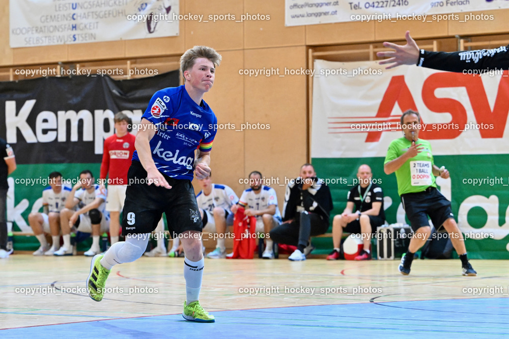 SC Ferlach vs. ALPA HC Hard | #9 SAGER Nico SC Ferlach, SC Ferlach vs. ALPA HC Hard, SC Ferlach vs. ALPA HC Hard am 30.04.2024 in Ferlach (Ballspielhalle Ferlach), Austria, (Photo by Bernd Stefan)
