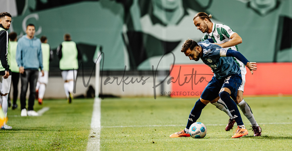 2. Bundesliga, Saison 2024/25, 7. Spieltag: SC Preußen Münster - FC Schalke 04 | Münster, 28.09.2024: 2. Bundesliga, 7. Spieltag, SC Preußen Münster gegen FC Schalke 04 im LVM-Preußenstadion in Münster. Foto: sportfotografie.ms | Markus Paletta - Realisiert mit Pictrs.com