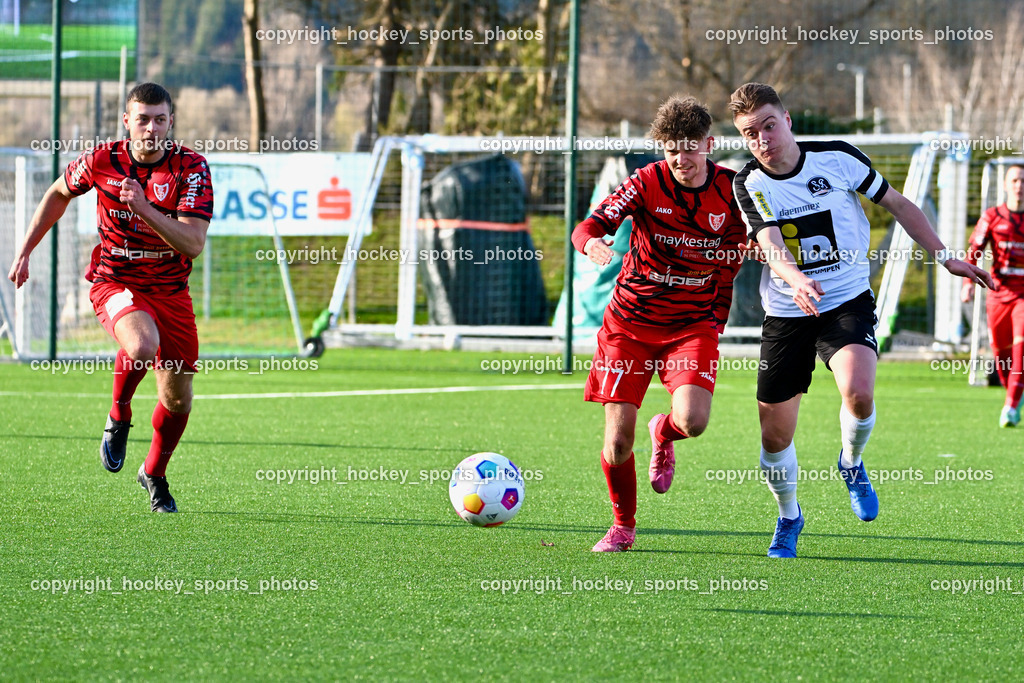 SV Spittal 1921 vs. ATUS Ferlach 24.3.2024 | #77 Stefan Ehner ATUS Ferlach, #7 Ralph Roman Scheer SV Spittal, SV Spittal 1921 vs. ATUS Ferlach 24.3.2024, SV Spittal 1921 vs. ATUS Ferlach am 24.03.2024 in Spittal an der Drau (Goldeck Stadion), Austria, (Photo by Bernd Stefan)