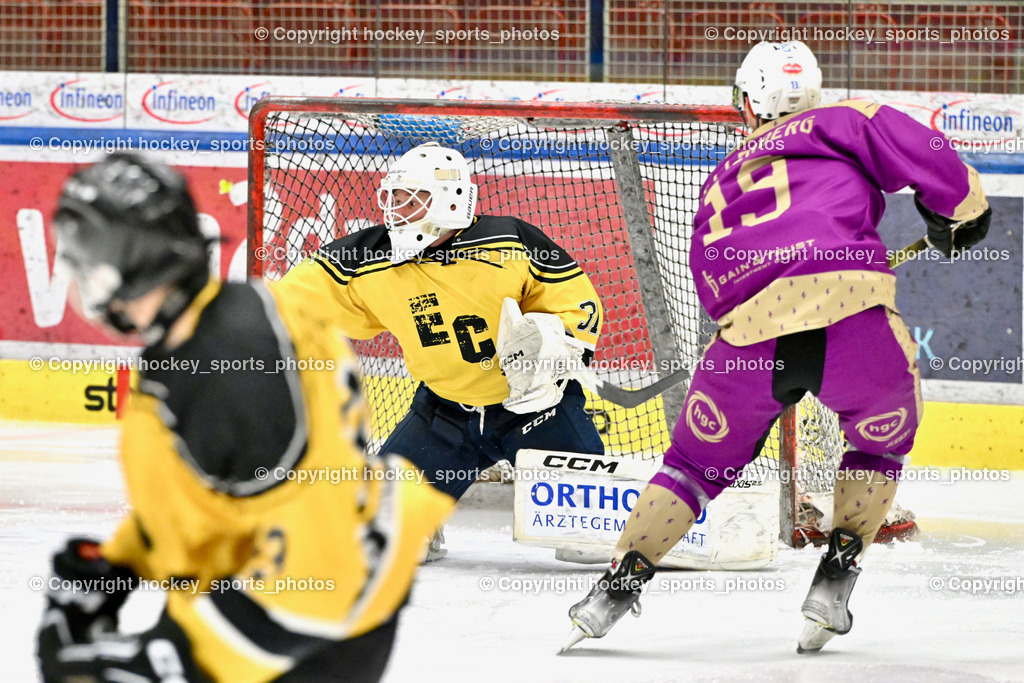 EC Kellerberg vs. EC Arnoldstein | #31 Zimmermann Max EC Arnoldstein, #19 Nussbaumer Patrick-Erwin EC Kellerberg, EC Kellerberg vs. EC Arnoldstein, EC Kellerberg vs. EC Arnoldstein am 31.01.2025 in Villach (Stadthalle Villach), Austria, (Photo by Bernd Stefan)