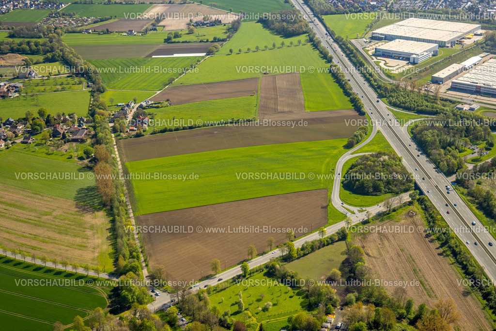 Bergkamen230406564 | Luftbild, Wiesen und Felder Freifläche an der Autobahn A2 Anschlussstelle Kamen Bergkamen, Weddinghofen, Bergkamen, Ruhrgebiet, Nordrhein-Westfalen, Deutschland