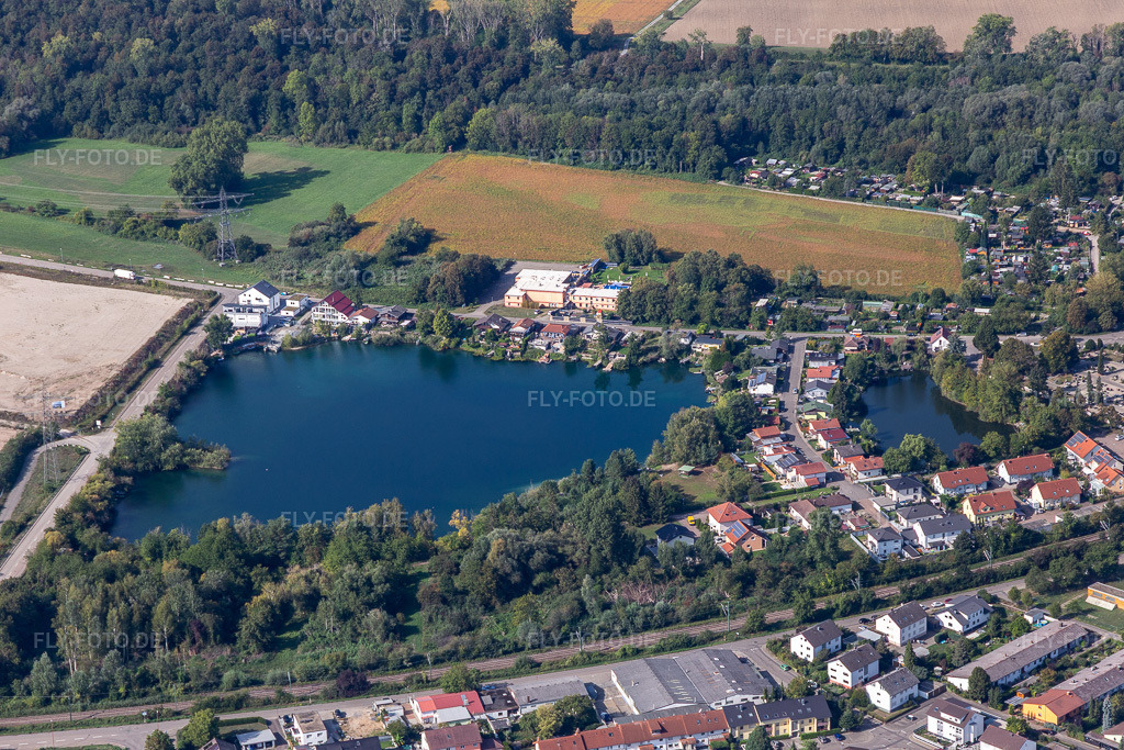 Luftbild: Walthersee in Philippsburg im Bundesland Baden-Württemberg in Deutschland. Foto: IMG_122830.jpg vom 11.09.2020 durch Werner Riehm/FLY-FOTO.de