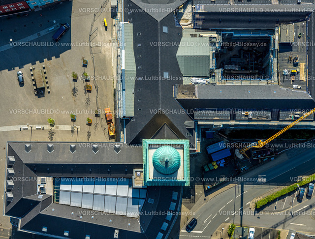 Witten240506846 | Luftbild, Rathaus Witten mit Baustelle Sanierung und Baugerüst, Rathausplatz, Senkrechtaufnahme, Witten, Ruhrgebiet, Nordrhein-Westfalen, Deutschland