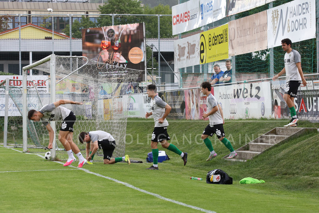 Friendly Match: SC Weiz vs TSV Hartberg in Weiz | Weiz, AUSTRIA, 01.JUL.26 - SOCCER - ADMIRAL Bundesliga, SC Weiz vs TSV Hartberg, test match. The image shows SC Weiz coming for warm up.