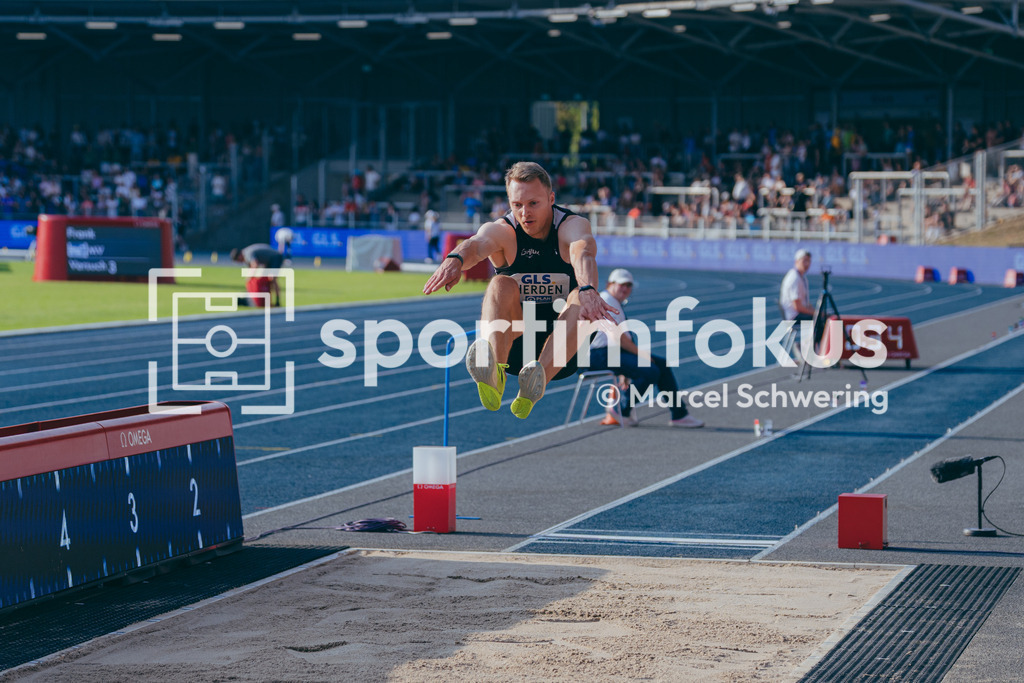Deutsche Meisterschaften der Frauen und Männer 2026 | Luka Herden, LG Brillux Münster, Weitsprung, Deutsche Meisterschaften der Frauen und Männer 2026, Lohrheidestadion Bochum-Wattenscheid, 25.07.2026. Foto: Marcel Schwering / sportimfokus - Realisiert mit Pictrs.com