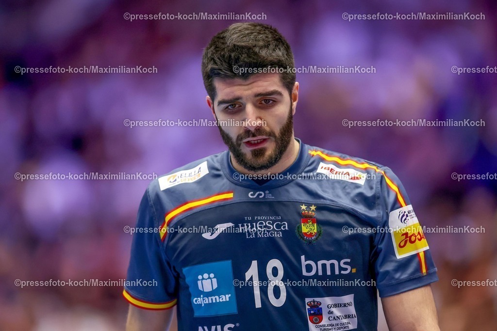 EHF17012601057 | 17.01.2026, Handball, Men's EHF EURO 2026, Österreich - Spanien, Jyske Bank Boxen in Herning, Dänemark, Preliminary Round:  Imanol Garciandia Alustiza (Espania #18) 