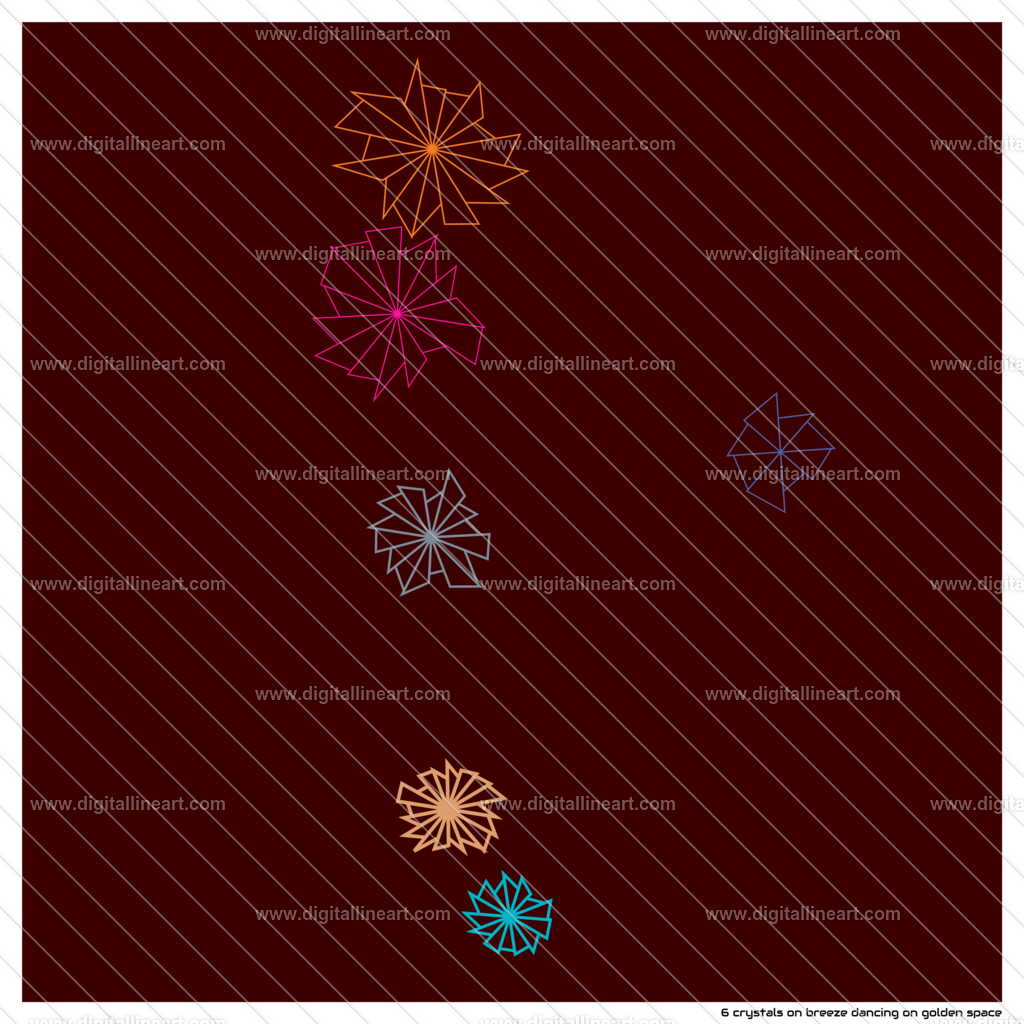 6-crystals-breeze-dancing-on-golden-space | digitallineart - Realisiert mit Pictrs.com