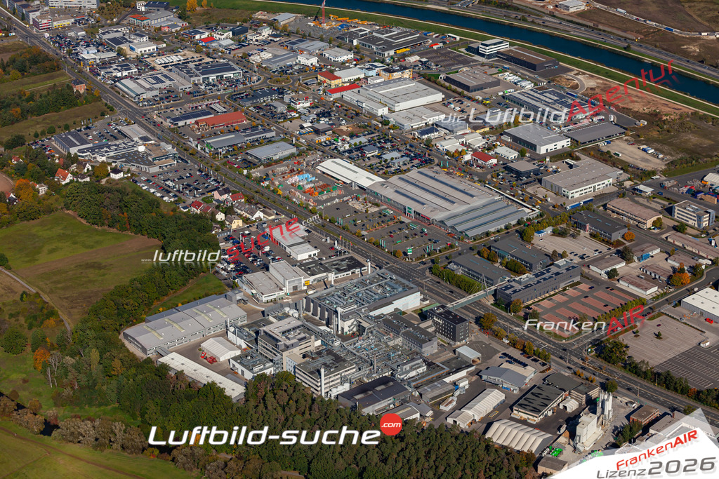 aktuelles Luftbild von Weikershof-gewerbegebiet   - Luftaufnahme wurde 2019 von https://frankenair.de mittels Flugzeug (keine Drohne) erstellt.