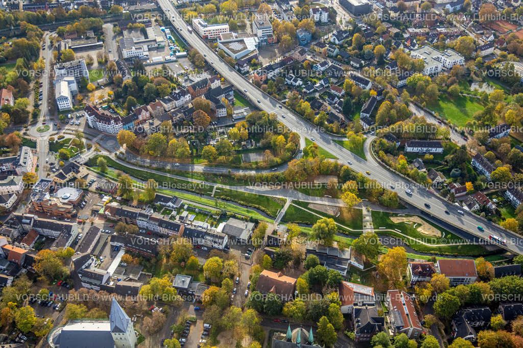 Kamen221012755 | Luftbild, Sesekepark, Hochstraße Bundesstraße 233, Kamen, Ruhrgebiet, Nordrhein-Westfalen, Deutschland