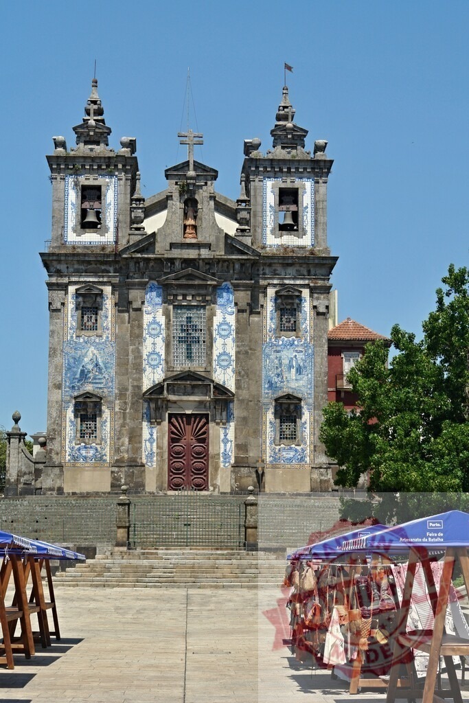 Ildefonso Church facade with azulejos in Porto Portugal. Porto - Portugal | São Ildefonso Church, showcasing baroque architecture and traditional azulejo tiles - Realized with Pictrs.com