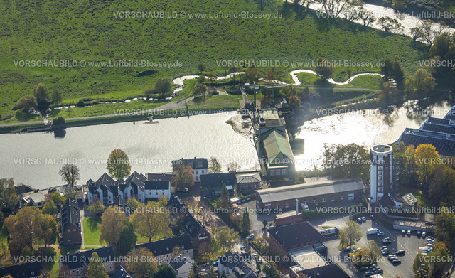 Wetter221017202 | Luftbild, Kraftwerk Harkort Wehr, Fluss Ruhr Obergraben, Wetter, Ruhrgebiet, Nordrhein-Westfalen, Deutschland