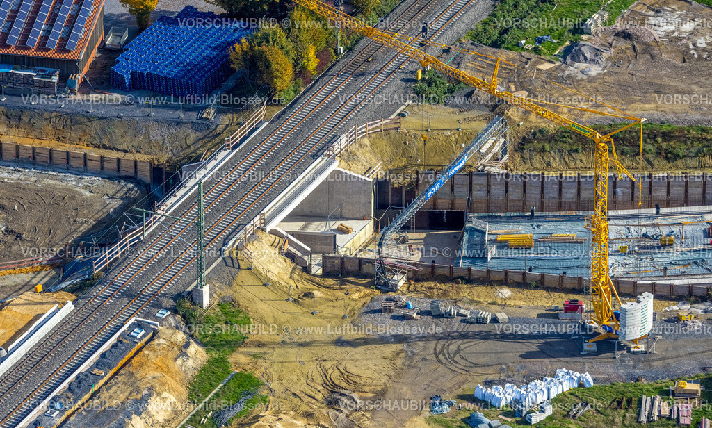 Hamm221003351 | Luftbild, geplanter Haltepunkt in Westtünnen, Baustelle am Südfeldweg und Von-Thünen-Straße für den künftigen Bahnhaltepunkt, Rhynern, Hamm, Ruhrgebiet, Nordrhein-Westfalen, Deutschland