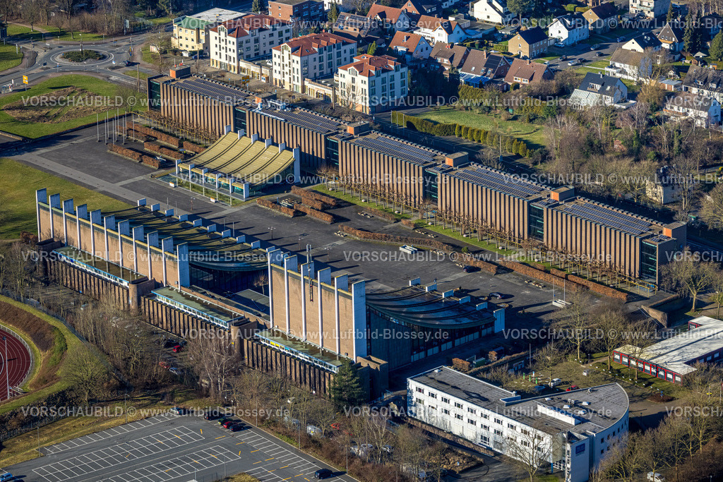 Castrop-Rauxel240106355 | Luftbild, Rathaus Stadtverwaltung, Stadthalle und Europahalle Forum, Westfälisches Landestheater e.V., Rauxel, Castrop-Rauxel, Ruhrgebiet, Nordrhein-Westfalen, Deutschland