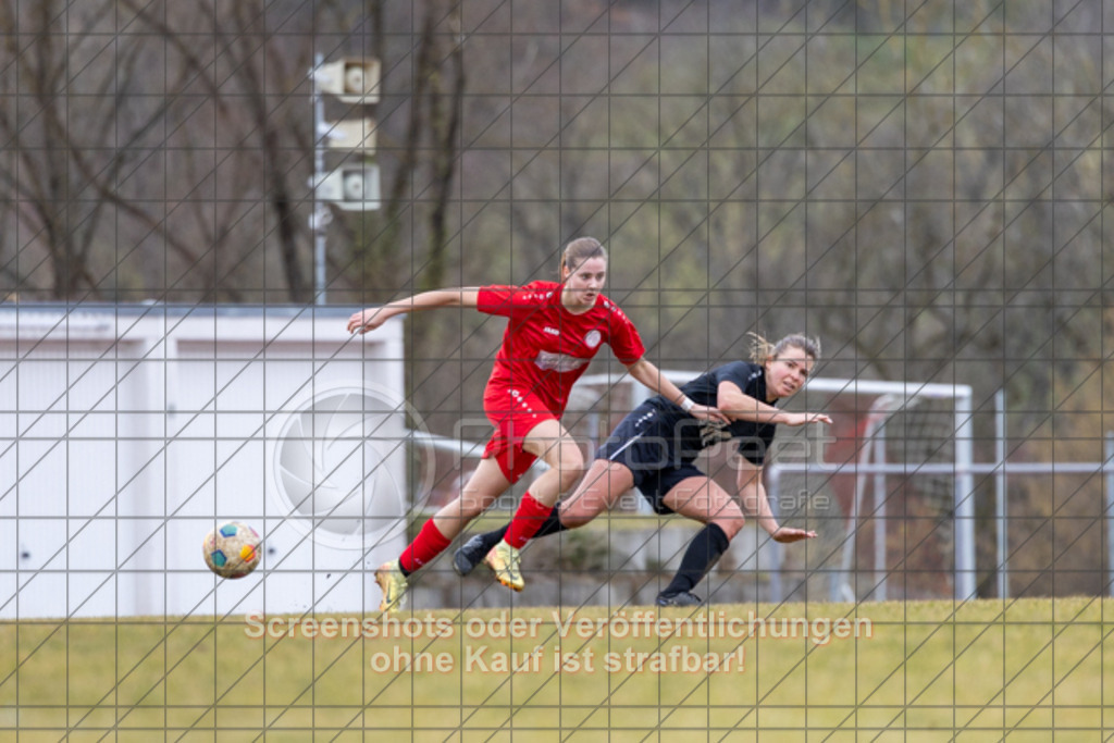 20250223_142207_0616 | #,1.FC Donzdorf (rot) vs. TSV Tettnang (schwarz), Fussball, Frauen-WFV-Pokal Achtelfinale, Saison 2024/2025, Rasenplatz Lautertal Stadion, Süßener Straße 16, 73072 Donzdorf, 23.02.2025 - 13:00 Uhr,Foto: PhotoPeet-Sportfotografie/Peter Harich