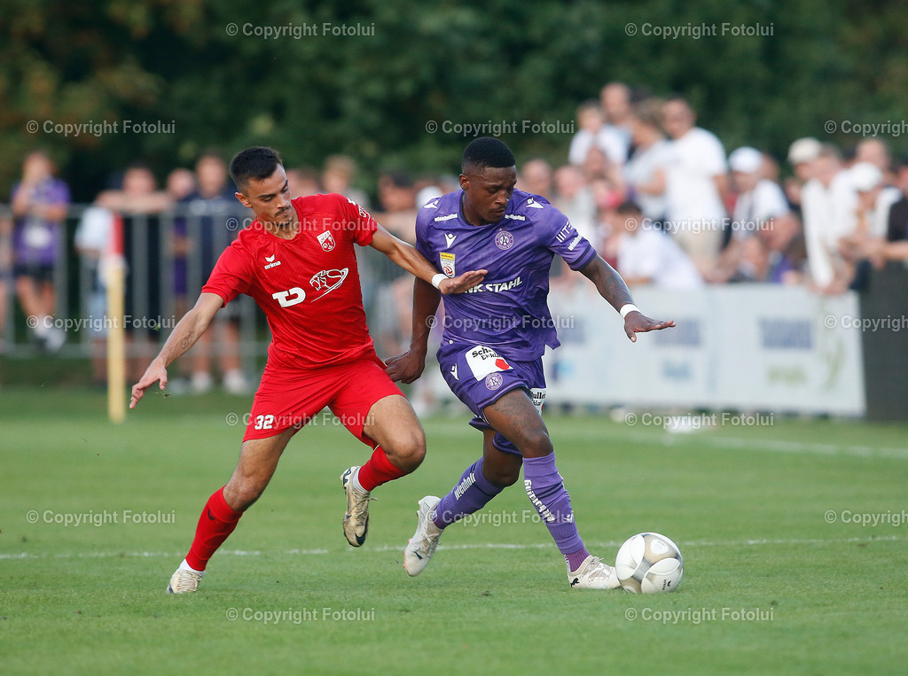 A_LUI_280824_26 | SPORT FUSSBALL UNIQA OEFB CUP 2024 2.RUNDE ASKOE OEDT-WIENER AUSTRIA 28.08.2024 IM BILD:FILIP BRESKIC  (OEDT) UND CRISTIANO (AUSTRIA) FOTO:FOTOLUI
