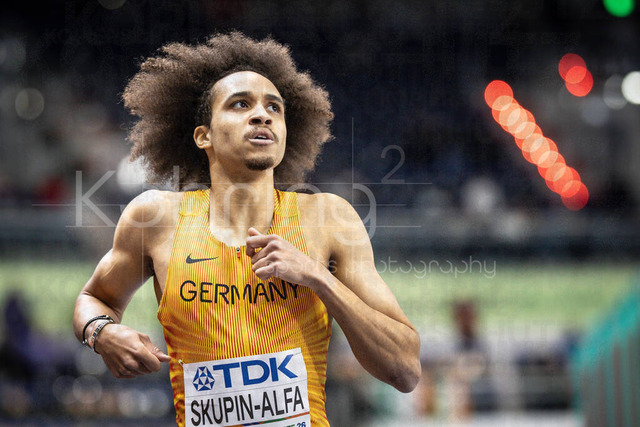World Athletics Indoor Championships Kujawy Pomorze 26, 20.03.2026 | TORUN, POLAND - MARCH 20:  Malik SKUPIN-ALFA (GER) competes in the men's 800m preliminary round during the World Athletics Indoor Championships Kujawy Pomorze 26 on day 1 / session 1 at Kujawsko-Pomorska Arena Torun on March 20, 2026 in Torun, Poland. 