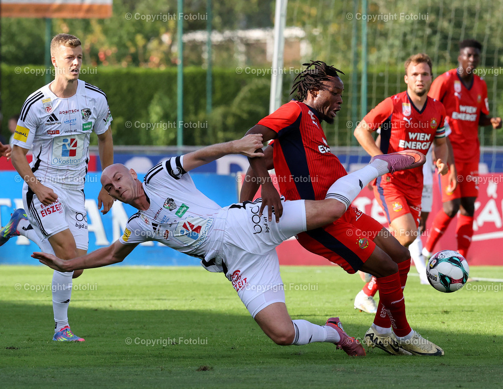 A_LUI_24082025_16 | SPORT,FUSSBALL,ADMIRAL BUNDESLIGA RZ PELLETS WAC-SK RAPID WIEN 24.08.2025 IM BILD:NICOLAS WIMMER  (WAC) UND  CLAUDY MBUYI (RAPID) FOTO:FOTOLUI/MW