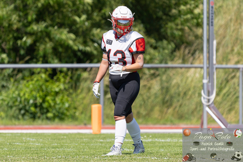 GFLW 1: German Football League Women 1: Rodgau Pioneers Ladies - Stuttgart Scorpions Sisters, 07.06.2026 | Nova Miranda Annica Semler (Stuttgart Scorpions Sisters #13), Rodgau Pioneers Ladies - Stuttgart Scorpions Sisters, Rodgau, Maingau-Energie-Stadion "Am Weichsee", 7.6.2026 - Realisiert mit Pictrs.com