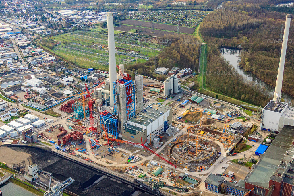 Luftbild: Neubau ENBW Rheinhafen-Dampfkraftwerk Karlsruhe im Ortsteil Daxlanden in Karlsruhe im Bundesland Baden-Württemberg in Deutschland. Foto: IMG_25470.jpg vom 02.04.2010 durch Werner Riehm/FLY-FOTO.de