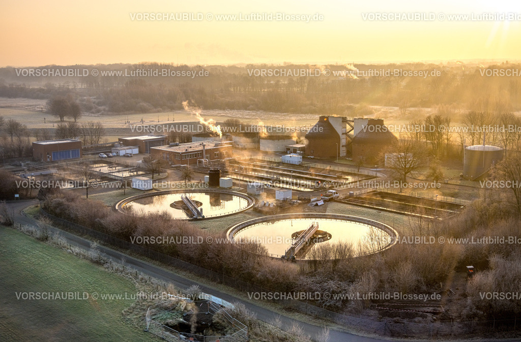 Hamm250200069Mitte | Luftbild, winterliche Kläranlage Hamm Mattenbecke, Münsterstraße, Stadtbezirk Heessen, Mitte, Hamm, Ruhrgebiet, Nordrhein-Westfalen, Deutschland