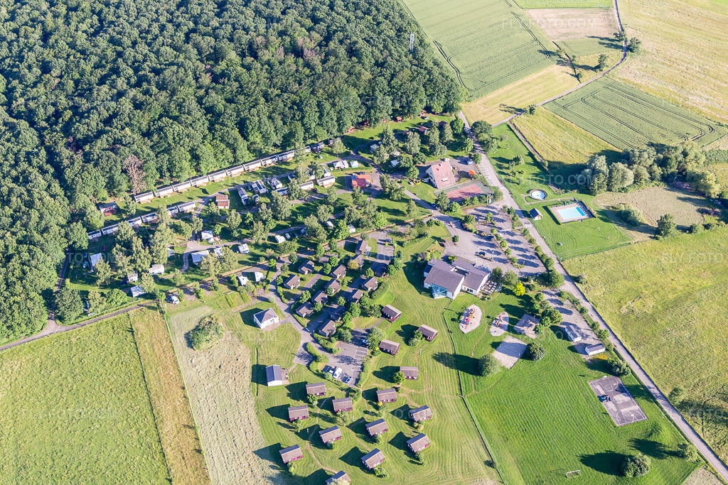 Aerial view: Camping Oasis in Oberbronn in the state Bas-Rhin, France.Photo: IMG_115415.jpg taken on 06/16/2019 by Werner Riehm/FLY-FOTO.comResolution of the original: 5472 x 3648 px