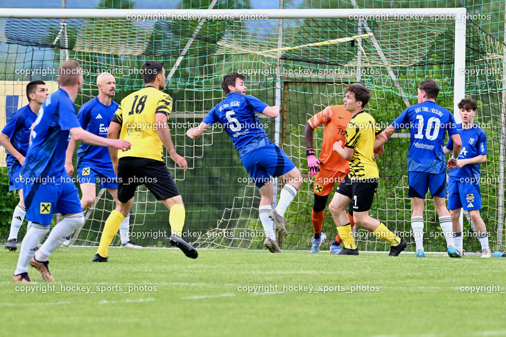 FC Faakersee vs. URC Thal Assling | #22 Samuel Stephan Schönegger URC Thal Assling, #10 Julian Jakob Moser URC Thal Assling, #7 Felix Michael Bachlechner FC Faakersee, #99 Ayotunde Ezekiel Ikuepamitan URC Thal Assling, #5 Tobias Markus Trojer URC Thal Assling, #18 Andreas Unterguggenberger FC Faakersee, #14 David Walder Thal Assling, #19 David Bürgler URC Thal Assling, FC Faakersee vs. URC Thal Assling, FC Faakersee vs. URC Thal Assling am 04.05.2025 in Finkenstein (Sportplatz Finkenstein), Austria, (Photo by Bernd Stefan)