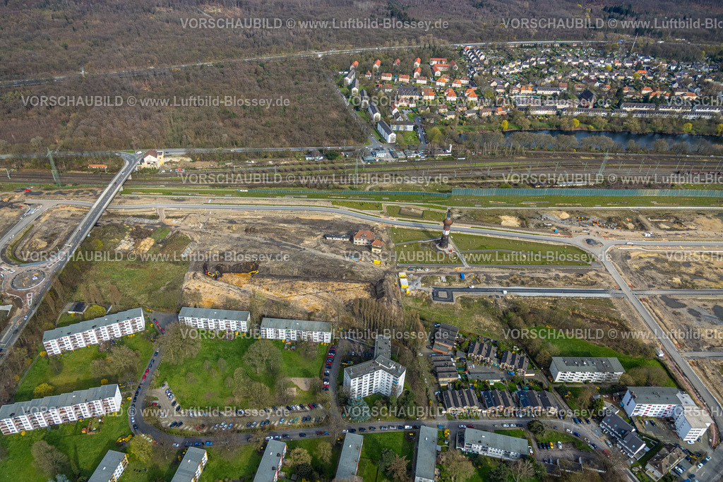 Duisburg230302230 | Luftbild, Baustelle, ehemaliger Rangierbahnhof Wedau, geplantes Duisburger Wohnquartier, Wedau, Duisburg, Ruhrgebiet, Nordrhein-Westfalen, Deutschland