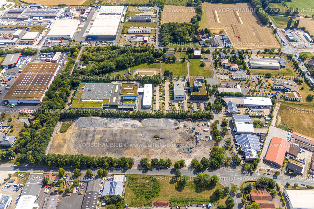 Hamm220809928Rhynern | Luftbild, Gewerbegebiet Rhynern, Oberster Kamp, Abriss Druckzentrum Hamm, Rhynern, Hamm, Ruhrgebiet, Nordrhein-Westfalen, Deutschland