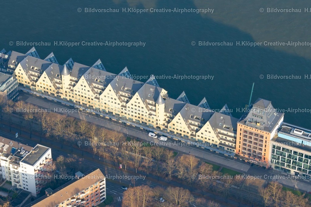Luftbilder Köln-7904 | Luftbildfotografie Wohn- und Geschäftshauses an der Agrippinawerft im Ortsteil Neustadt-Süd in Köln im Bundesland Nordrhein-Westfalen, Deutschland. - Realisiert mit Pictrs.com