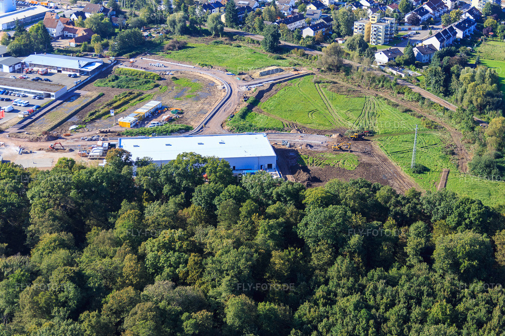 Luftbild: Baustelle EDEKA Neubau in der Lauterburger Straße in Kandel im Bundesland Rheinland-Pfalz in Deutschland. Foto: IMG_072843.jpg vom 23.09.2014 durch Werner Riehm/FLY-FOTO.de