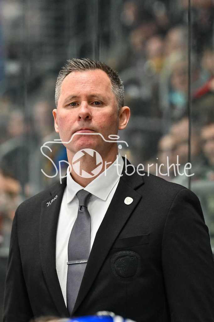 Augsburger Panther - Iserlohn Roosters | im Bild Ted DENT Headcoach Augsburger Panther / Freisteller / Einzelfoto / DEL: Augsburger Panther - Iserlohn Roosters, Curt Frenzel Stadion am 17.11.2024